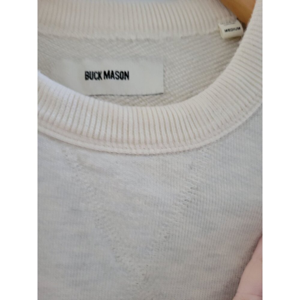 Buck Mason Mens Oatmeal crewneck sweatshirt size Medium active Wear - Picture 2 of 9